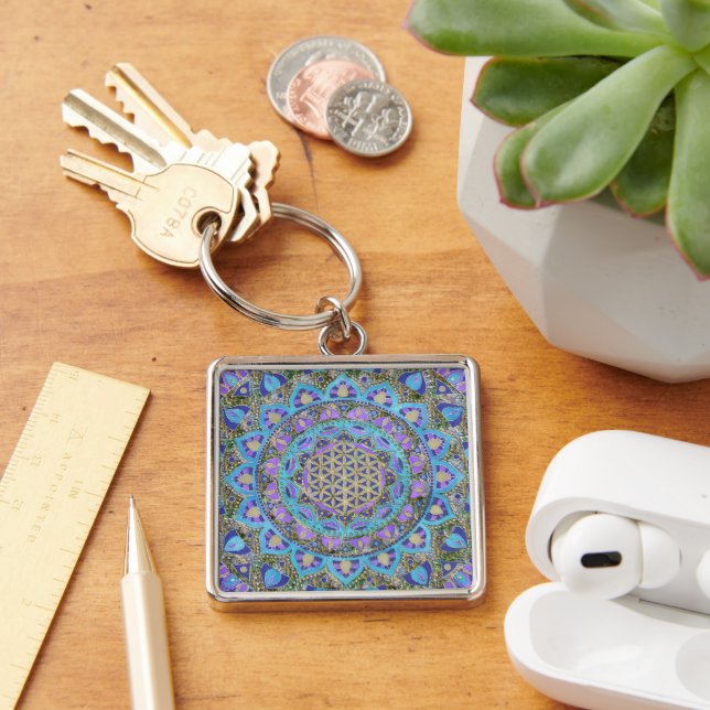 Porte-clés Flower Of Life - Mandala India Style 2 (Bureau)