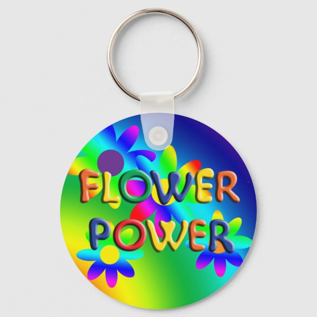 Porte-clés Flower Power Hippie Keychain (Recto)