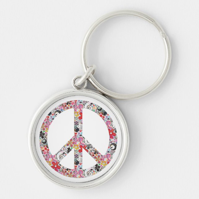 Porte-clés Flower Power Paix I (Devant)