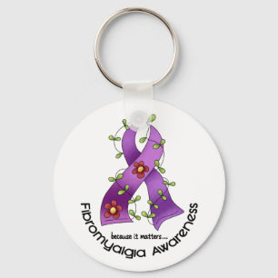 Porte-clés Flower Ribbon FIBROMYALGIA AWARENESS T-Shirts