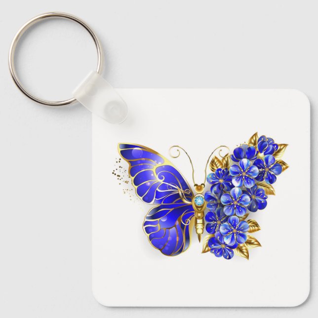 Porte-clés Flower Sapphire Butterfly (Recto)