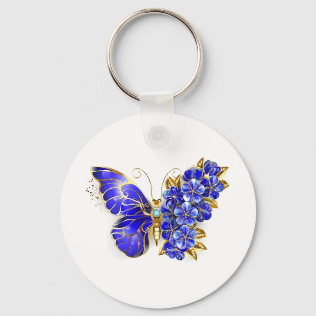 Porte-clés Flower Sapphire Butterfly (Recto)