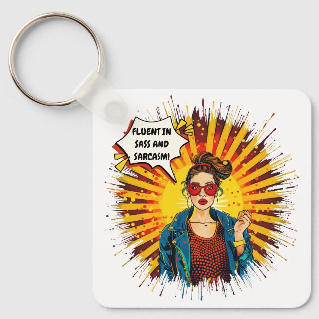 Porte-clés Fluent En Sass Et Sarcasme (Recto)