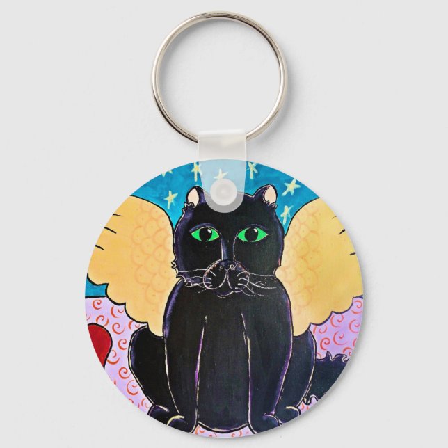 Porte-clés Fluffy Angel Chat (Recto)