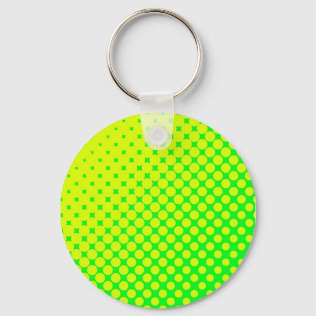 Porte-clés Fluorescent Eighties Retro Green & Yellow Keychain (Recto)