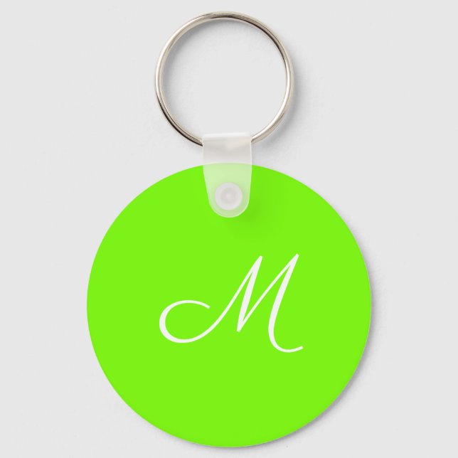Porte-clés fluorescent green  -  monogrammed (Recto)