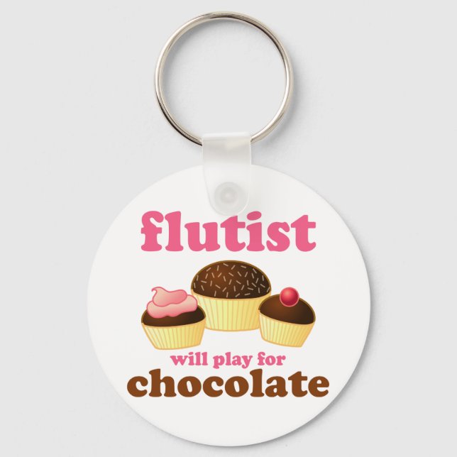 Porte-clés Flute de chocolat drôle (Recto)