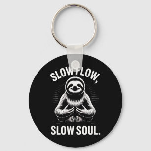 Porte-clés Flux Lent Âme Lente Yoga Méditation Paresseux _1