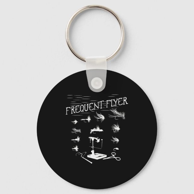 Porte-clés Fly Fishing Tying Funny Fisherman Christmas Father (Recto)