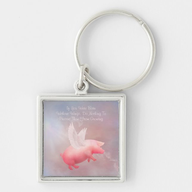Porte-clés Flying Pig Grow Your Wings (Devant)