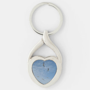 Porte-clés Flying Seagulls Heart Keychain