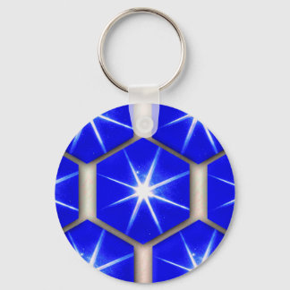 Porte-clés Fob porte - clé avec hexagones bleus et étoiles bl