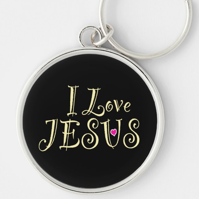 Porte-clés Foi chrétienne 'J'aime Jésus'  (Devant)