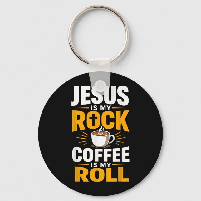 Porte-clés Foi chrétienne Jésus Café Matin Prière (Recto)