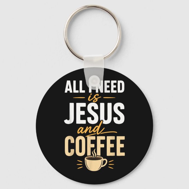 Porte-clés Foi chrétienne Jésus Café Matin Prière (Recto)