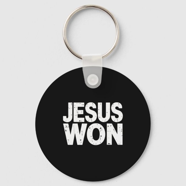 Porte-clés Foi chrétienne religieuse Jésus a gagné  (Recto)