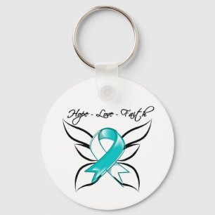 Porte-clés Foi d'amour d'espoir de cancer du col de l'utérus