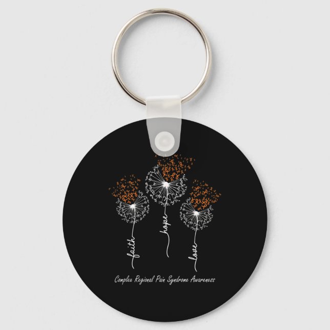 Porte-clés Foi de sensibilisation CRPS Hope Love Dandelion (Recto)