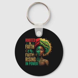 Porte-clés Foi enracinée Afro Dieu africain Mélanine Reine mo