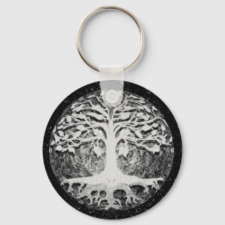 Porte-clés Foi et Espoir Arbre de Vie Noir et Blanc