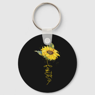 Porte-clés Foi Fleur de Tournesol Point-virgule Prévention du