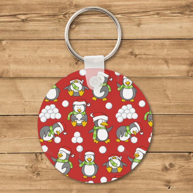 Porte-clés Fond de manchots de Noël (Créateur téléchargé)