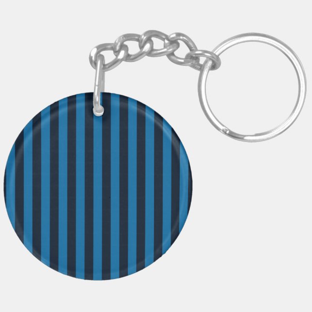 Porte-clés Fond décoratif à rayures verticales bleues (Dos gauche)