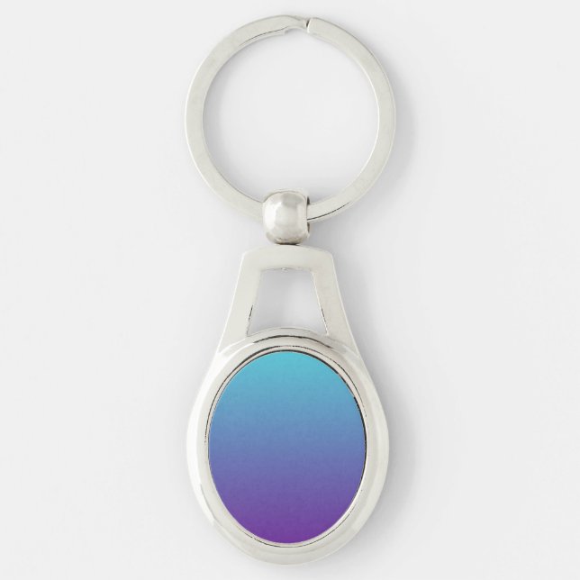 Porte-clés Fond dégradé simple bleu turquoise violet (Devant)