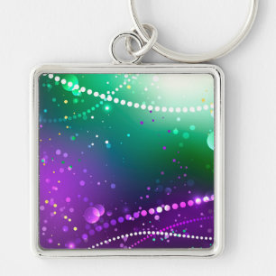 Porte-clés Fond violet festif de Mardi Gras