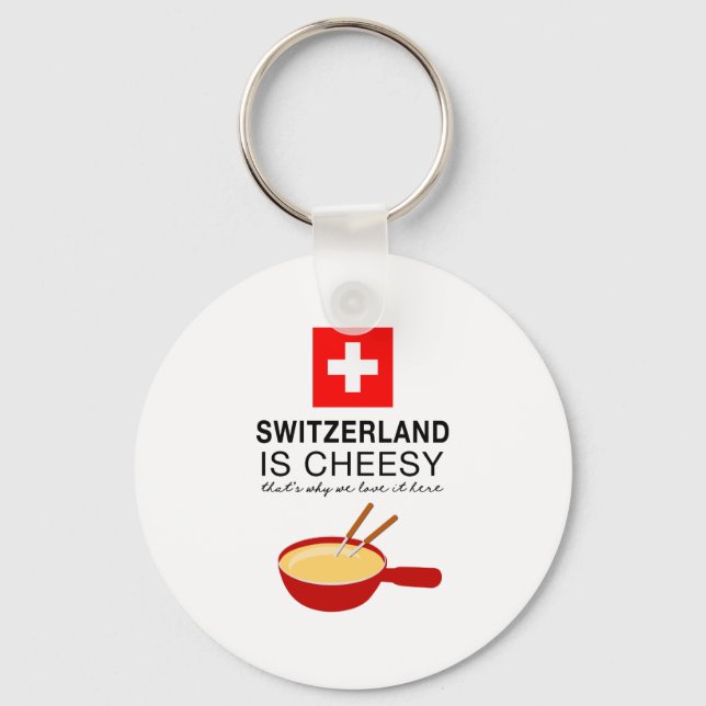 Porte-clés Fondue suisse Funny (Recto)