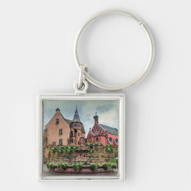 Porte-clés Fontaine de Saint-Léon dans Eguisheim, Alsace, (Devant)