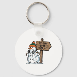 Porte-clés Fonte sur 6-7 Drôle 67 Bonhomme de neige de Noël S