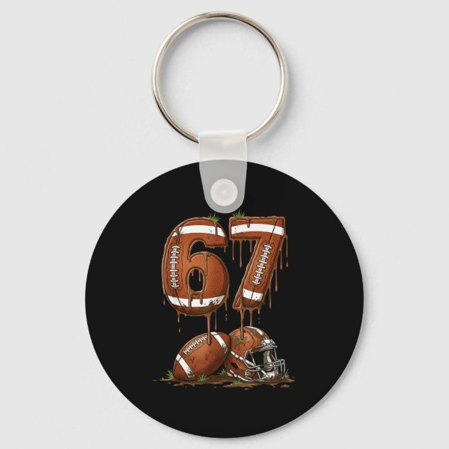 Porte-clés Football 67 Six Seven Meme Funny 6-7 Drip American (Recto)