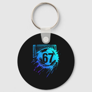 Porte-clés Football 67 Six Seven Numéro Cool Drôle Mème Foot