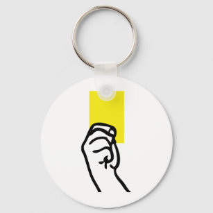 Porte-clés Football avec carte jaune