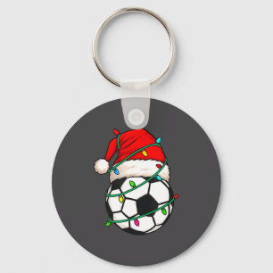 Porte-clés Football avec chapeau de Père Noël drôle de cadeau