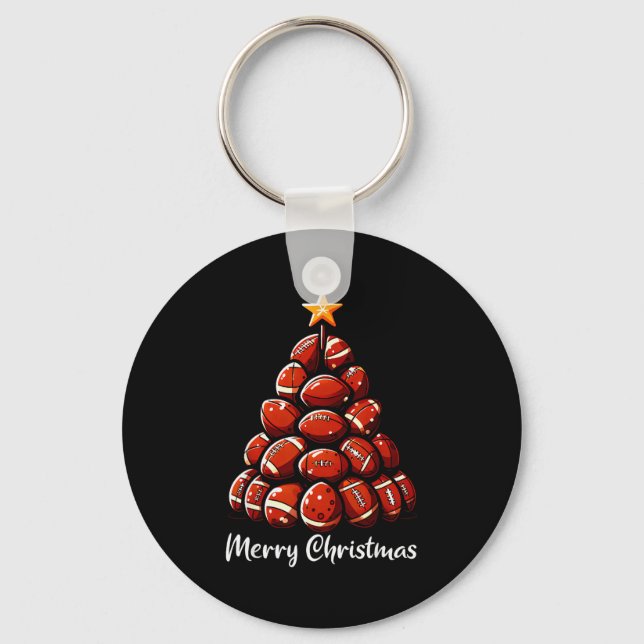 Porte-clés Football Christmas Tree Lights Funny Football Play (Recto)