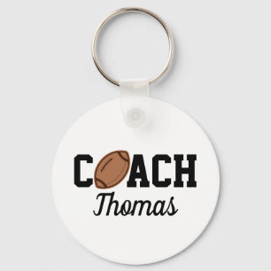 Porte-clés Football Coach Joueur Ball Design Typographie Nom