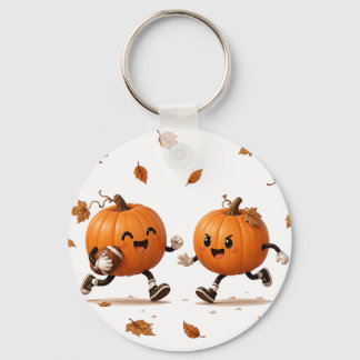 Porte-clés Football de citrouille de ballon d'automne Feuille