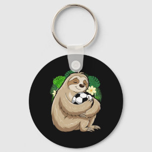 Porte-clés Football de paresseux Mignon paresseux tenant un b