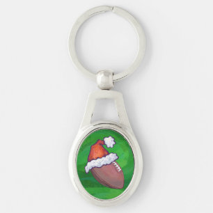 Porte-clés Football de Santa Hat sur Vert