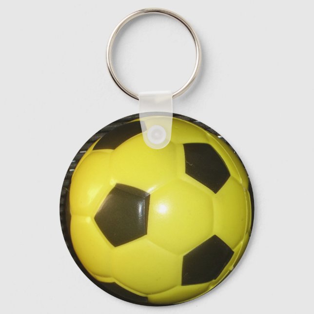 Porte-clés Football Jaune et Noir (Football) (Recto)