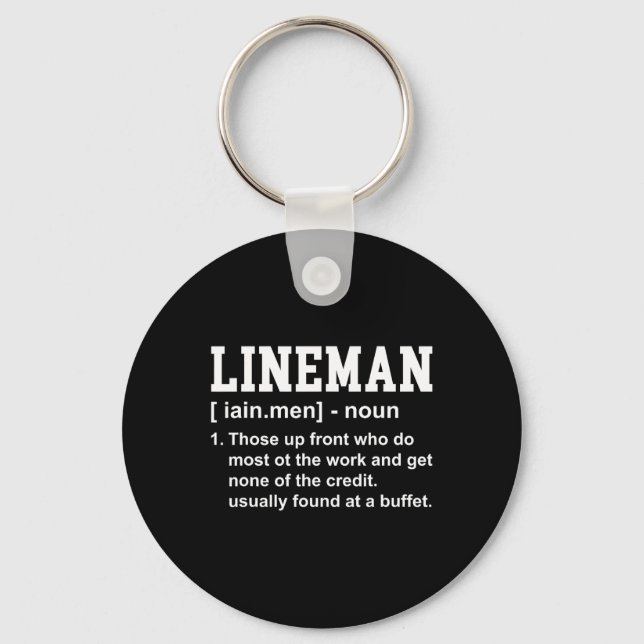 Porte-clés Football Lineman Définition Drôle Offensive Linema (Recto)