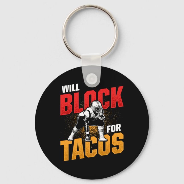 Porte-clés Football Lineman Pour Tacos Offensive Pla (Recto)