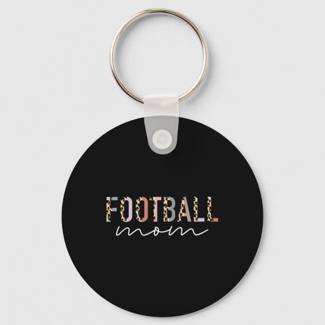 Porte-clés Football Maman Cadeaux Football Empreinte de léopa (Recto)
