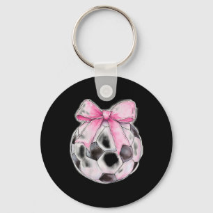 Porte-clés Football Ruban Rose Coquette Élégant Filles