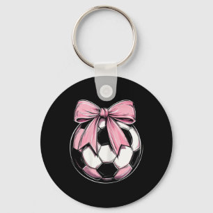 Porte-clés Football Ruban Rose Coquette Élégant pour Filles