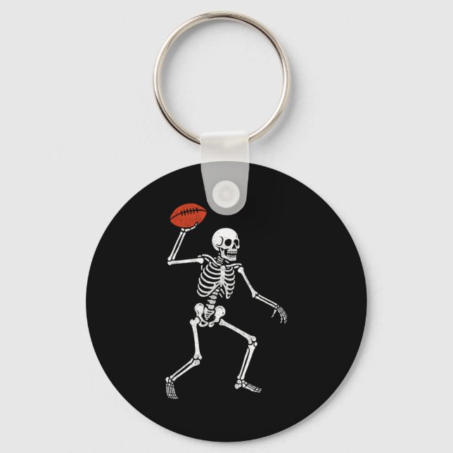 Porte-clés Football Skeleton Playing Football Halloween Skull (Recto)