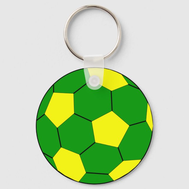 Porte-clés Football vert et jaune (Recto)