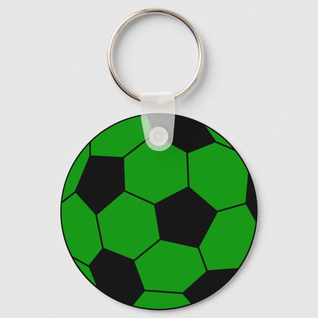 Porte-clés Football vert et noir (Recto)